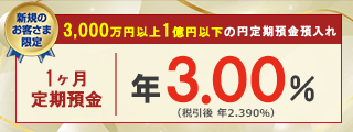 新規のお客さま限定 円定期預金特別金利キャンペーン