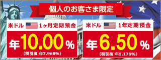 米ドル定期預金特別金利キャンペーン