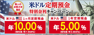 米ドル定期預金特別金利キャンペーン