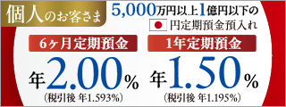 新規限定プレミアム円定期預金キャンペーン