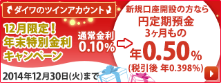 12月限定 !　年末特別金利キャンペーン