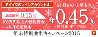 年末特別金利キャンペーン2015