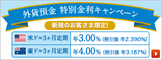 外貨預金特別金利キャンペーン