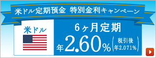 米ドル定期預金 特別金利キャンペーン