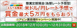 外貨懸賞定期預金 (為替レート予想型) ニアピン賞対象者倍増キャンペーン