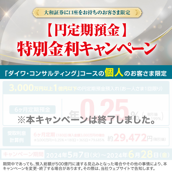 【円定期預金】特別金利キャンペーン