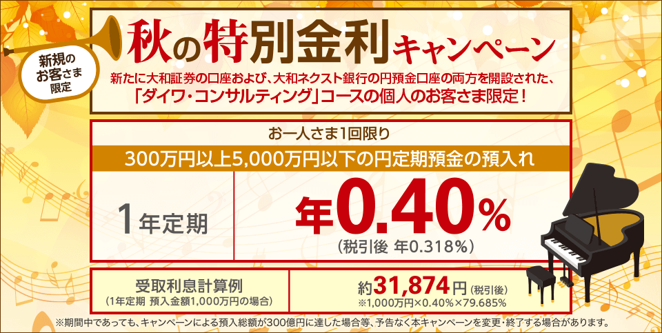 2018年 秋の特別金利キャンペーン