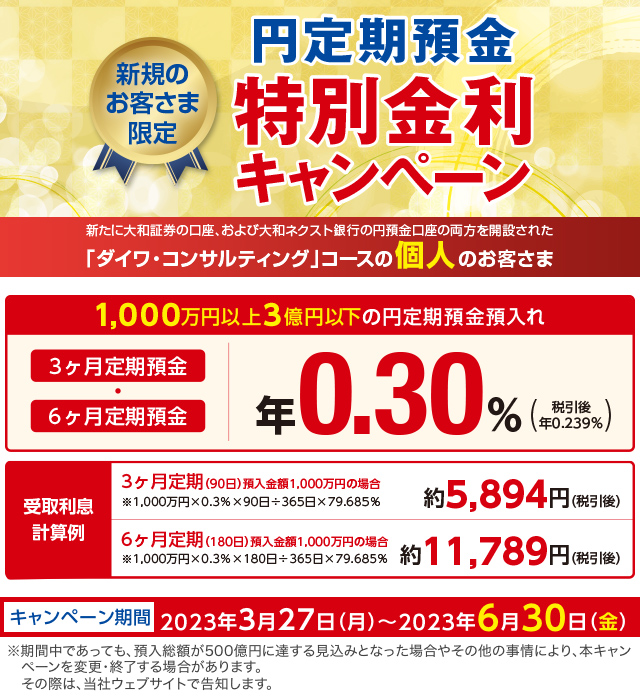 円定期預金　特別金利キャンペーン