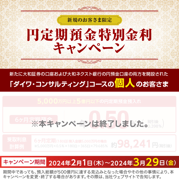 円定期預金　特別金利キャンペーン