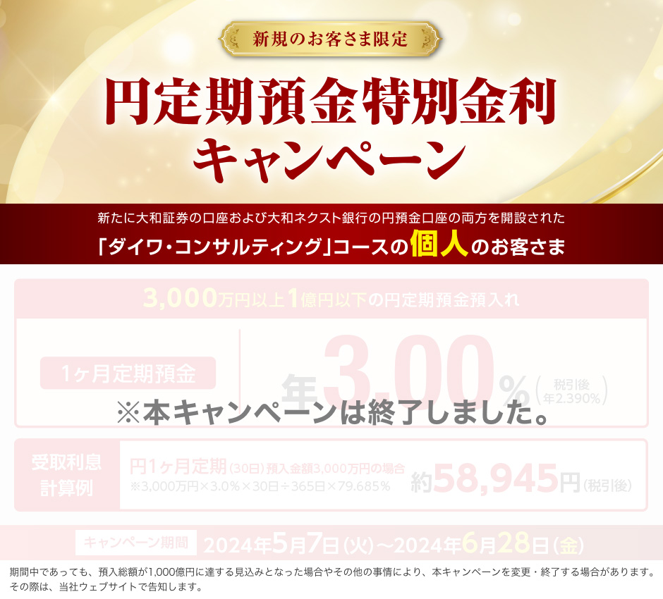 新規のお客さま限定 円定期預金特別金利キャンペーン