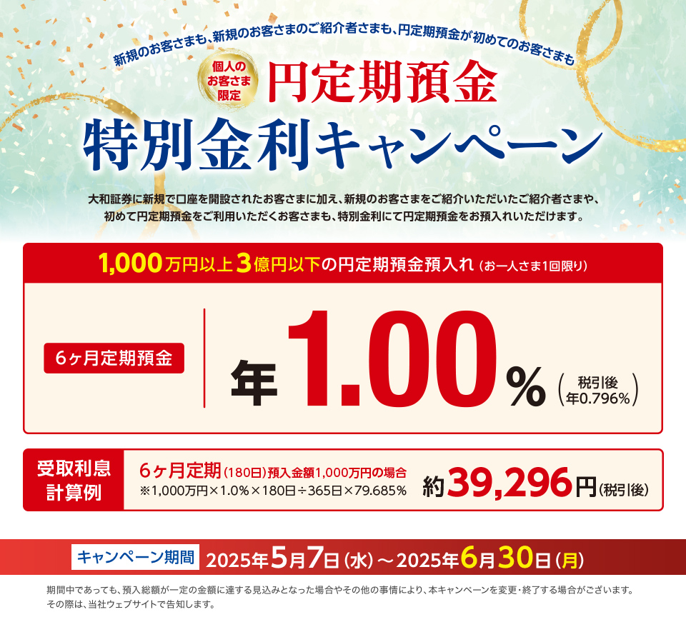 円定期預金特別金利キャンペーン
