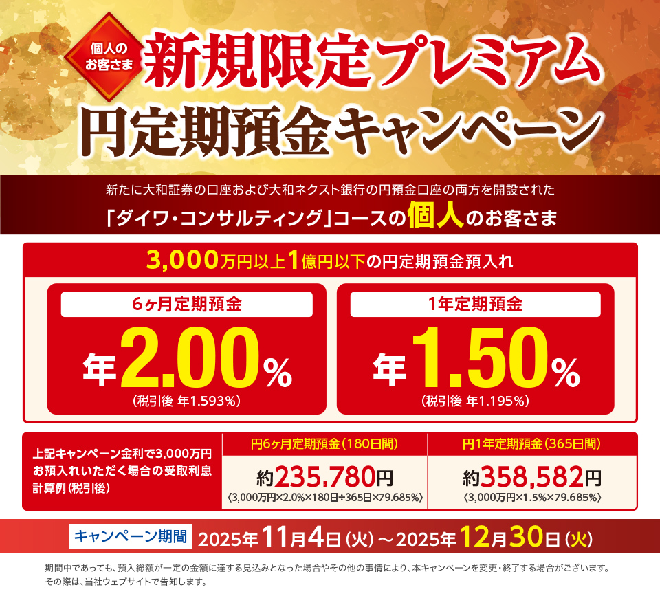 新規限定プレミアム円定期預金キャンペーン