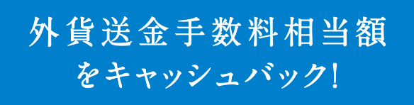 外貨送金手数料相当額をキャッシュバック !