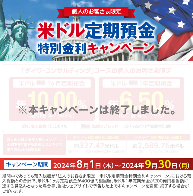米ドル定期預金特別金利キャンペーン