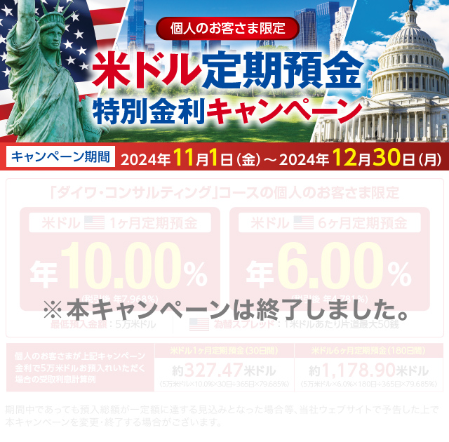 米ドル定期預金特別金利キャンペーン