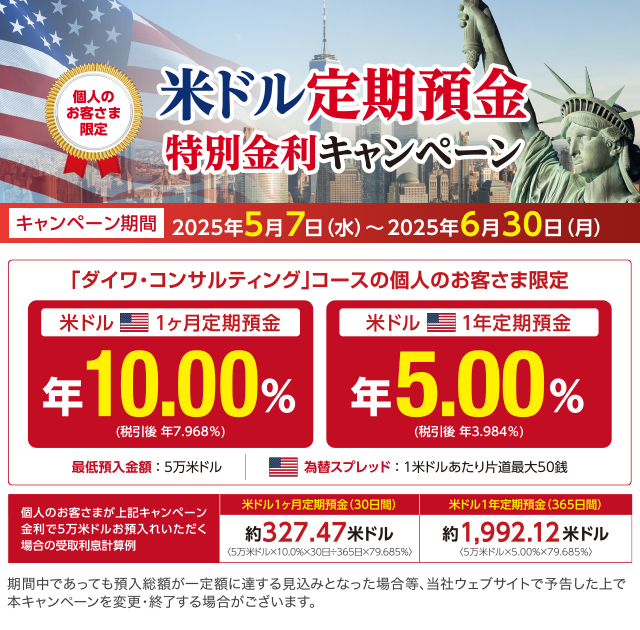 米ドル定期預金特別金利キャンペーン