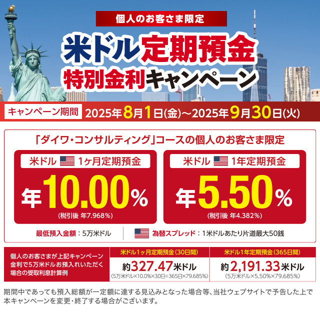 米ドル定期預金特別金利キャンペーン