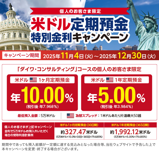 米ドル定期預金特別金利キャンペーン