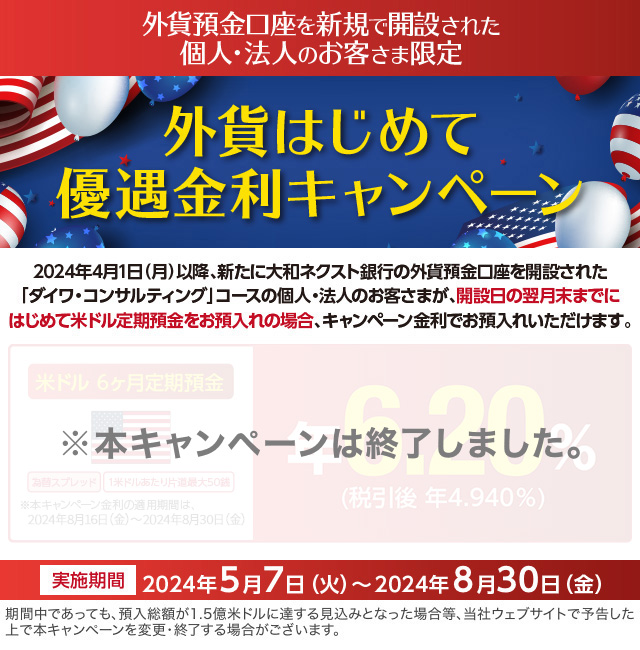 外貨はじめて優遇金利キャンペーン