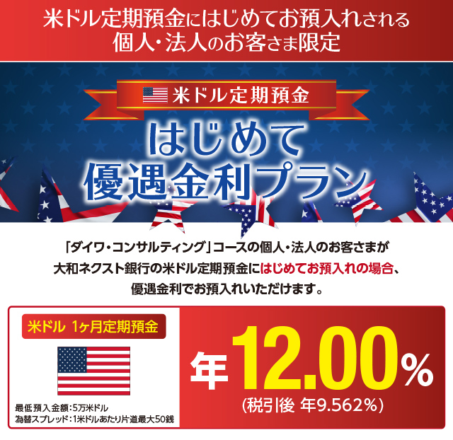 米ドル定期預金はじめて優遇金利プラン