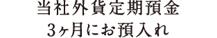 当社外貨定期預金3ヶ月ものにお預入れ