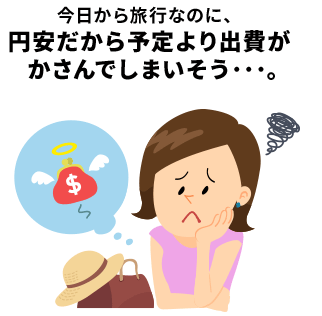 今日から旅行なのに、円安だから予定より出費がかさんでしまいそう…。