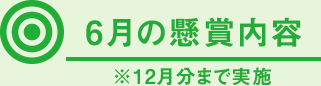 6月の懸賞内容 ※12月分まで実施