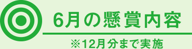 6月の懸賞内容 ※12月分まで実施