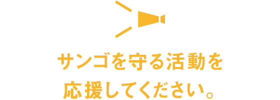 サンゴを守る活動を応援してください。