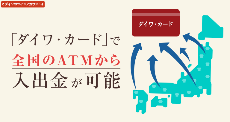 ダイワカードで全国のATMから入出金が可能