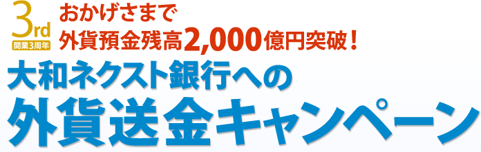 2014年 大和ネクスト銀行への外貨送金キャンペーン