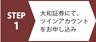 STEP1 大和証券にて、ツインアカウントをお申し込み